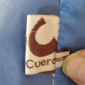 Vintage Cuero Women's Blue Leather Jacket